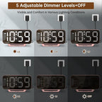 Peakeep Slim Digital Mirror Aesthetic Alarm Clock - Image 4