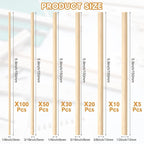 215 Pieces Balsa Wood Sticks Wooden Dowel Rods 1/8, 1/2 Inch Round Hardwood - Image 2