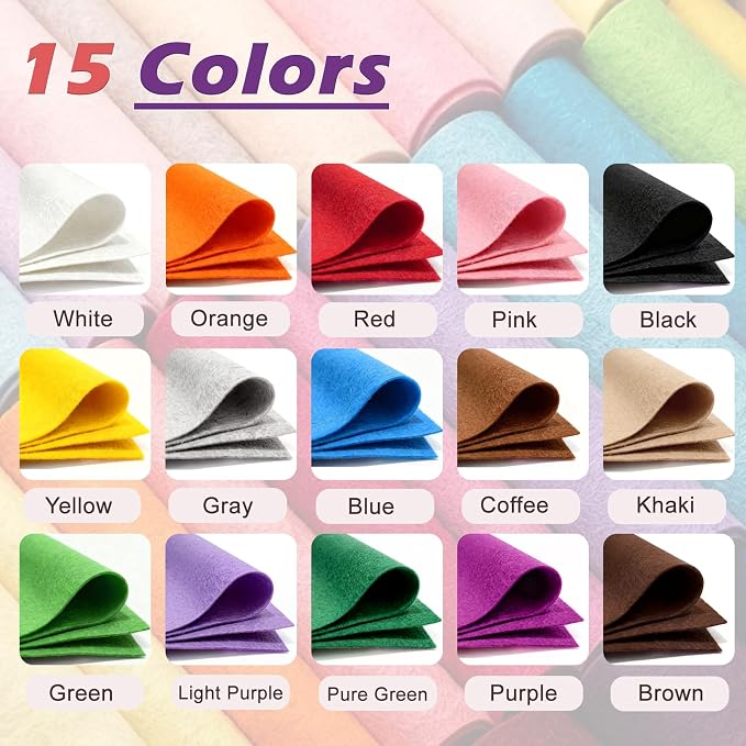 Felt Fabric 36'' X 36'' Large Felt Sheets Stiff Craft Felt by The Yard - Image 4