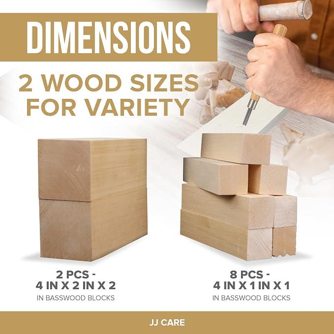 JJ CARE Wood Carving Kit, Beginner Wood Carving Kit - Image 5