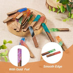 FASHEWELRY 20Pcs Resin Wood Earring Charms Rectangle Wooden Earring Blanks Bar - Image 3