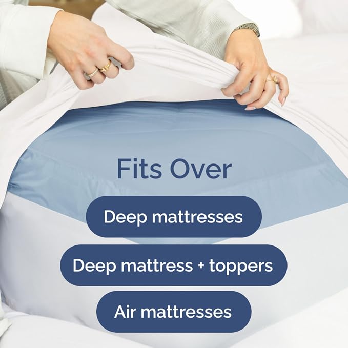 Extra Deep Queen 400 Thread Count Cotton Fitted Sheet - Image 6