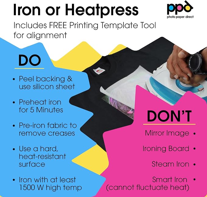 PPD 100 Sheets 8.5x11" Iron-on Heat Transfer Paper Dark Fabrics Inkjet | - Image 6