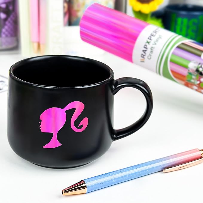 WRAPXPERT Holographic Vinyl Roll Pink, Holographic Permanent Vinyl Glossy - Image 3