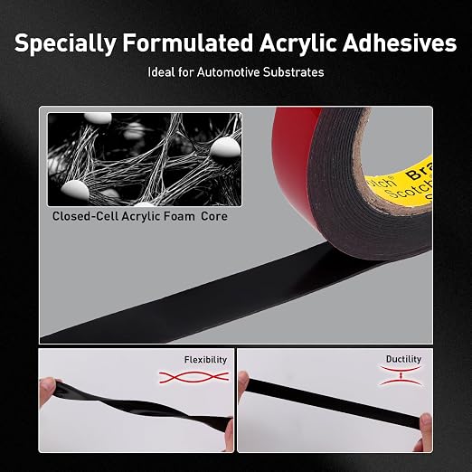 3M Automotive Acrylic Plus Tape, 0.79" x 18Ft, Dark Gray, 2 Pack | Double Sided - Image 4