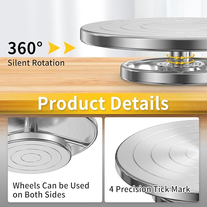Banding Wheel, Double-Sided Pottery Turnable Wheel Aluminium Alloy Heavy Duty - Image 2
