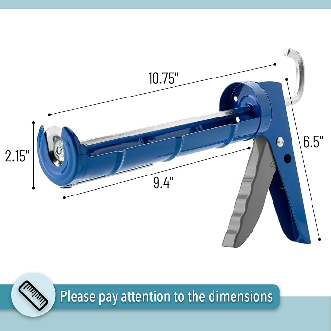 Bates- Caulking Silicone Gun, 10:1 Thrust Ratio, Hand Caulking Guns, No Drip - Image 2