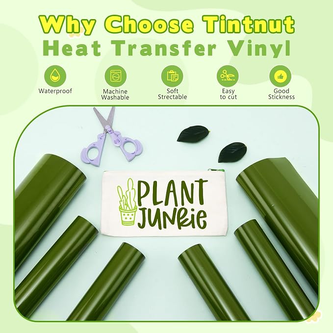 Tintnut Pesto Green Heat Transfer Vinyl, easy cut & weed, stretch washable - Image 3