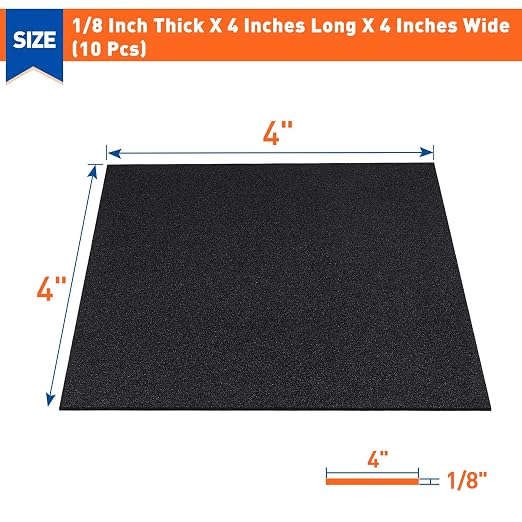 MAGZO 10Pcs Adhesive Foam Padding 1/8 in Thick X 4 in X 4 i | Closed Cell - Image 2