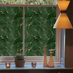 Dark Jade Green Golden Fluid Mosaic Window Films Decorative Double-Side Privacy - Image 3