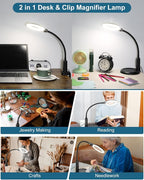 12X Magnifying Glass with Light and Stand, Real Glass, LED 5 Color Modes - Image 7