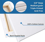 FIXSMITH Stretched Canvas for Painting- 8x10 Inch, Bulk Pack of 12, 100% Cotton - Image 3