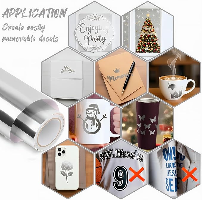 Silver Permanent Adhesive Vinyl, Party Decorations, Scrapbooking & DIY Crafts - Image 7