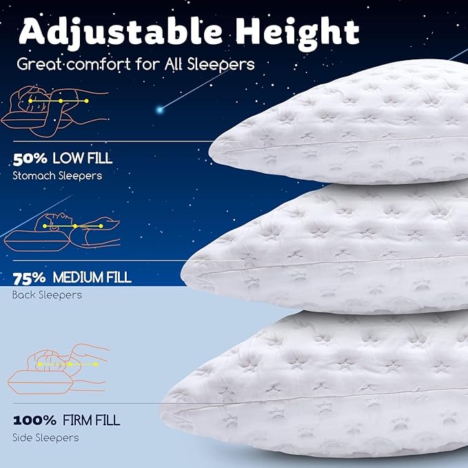 Cooling Side Sleeper Pillow for Neck and Shoulder Pain, Luxury Shredded Memory - Image 4