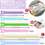 80pcs Cable Ties Reusable Macaron-inspired Color Wire Ties Cable Management - Image 4