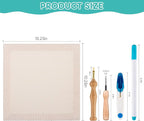 3PC 10.2''x10.2'' Punch Needle Frame, Punch Needle kit Includes 3 Wooden Frame - Image 2