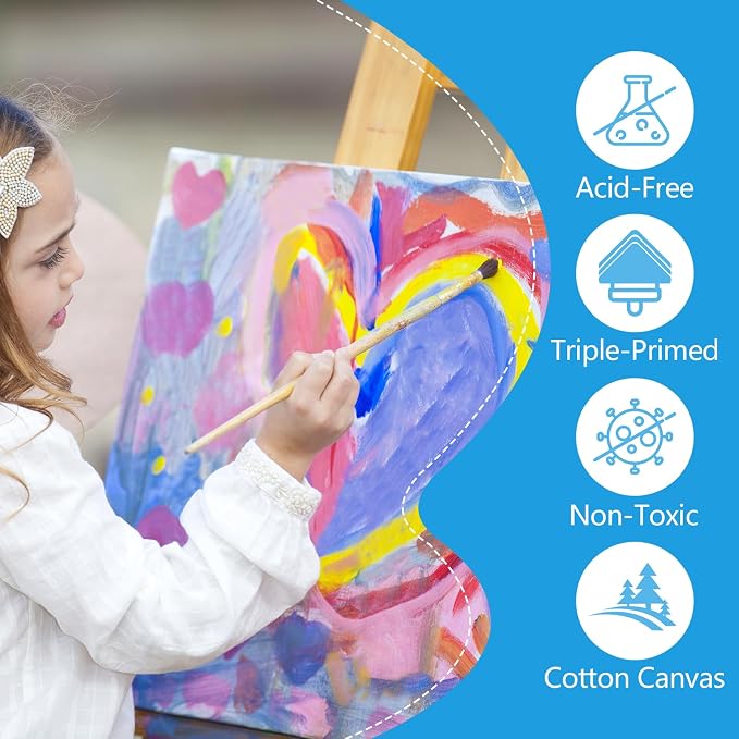 ESRICH Stretched Canvas for Painting 5x7, 60 Pack Small Canvases for Painting - Image 4