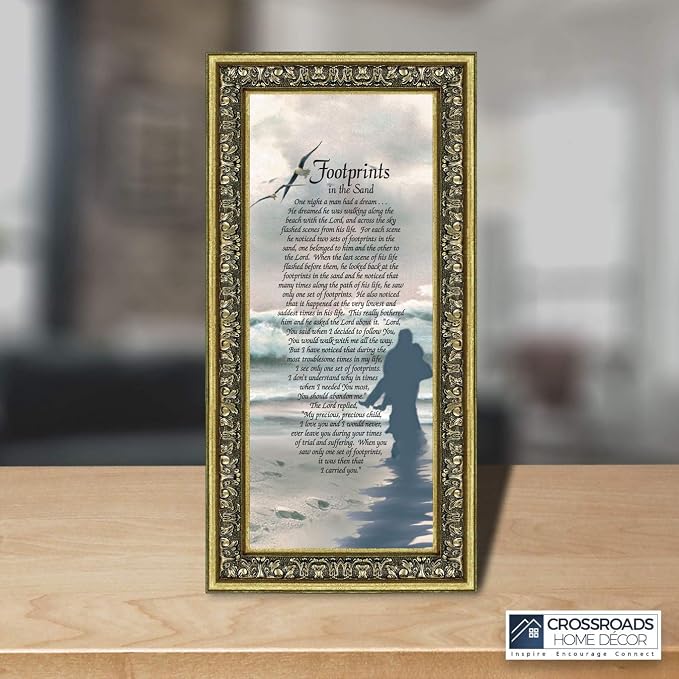 Footprints in the Sand Inspirational Wall Art, Beach Decor, Christian Gifts - Image 4