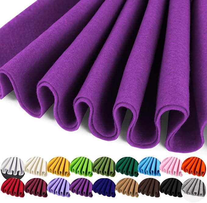 IONTACH 36" X 36" Purple Soft Felt Fabric 1.6mm Thick | Felt Sheets by IONTACH
