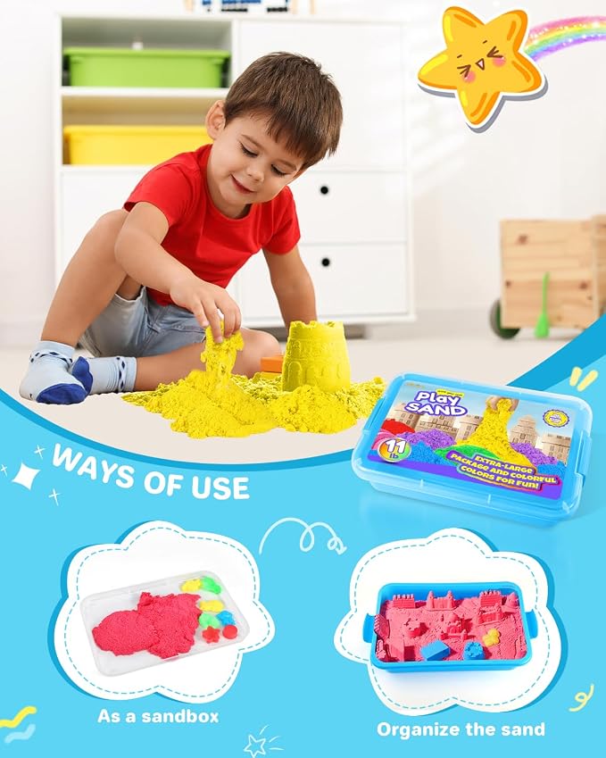 AtMini Play Sand for Kids, 11lbs of 6 Colored Sands, Magic Sand Bulk, Play Sand - Image 5