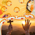 Ferreve 35 Sets Sun Religious Bead Wristband Craft Kit Jesus Love Me Faith DIY - Image 4