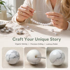 48pcs Natural Matte White Howlite Gemstone Beads，8mm Frosted Round Loose Stone - Image 4