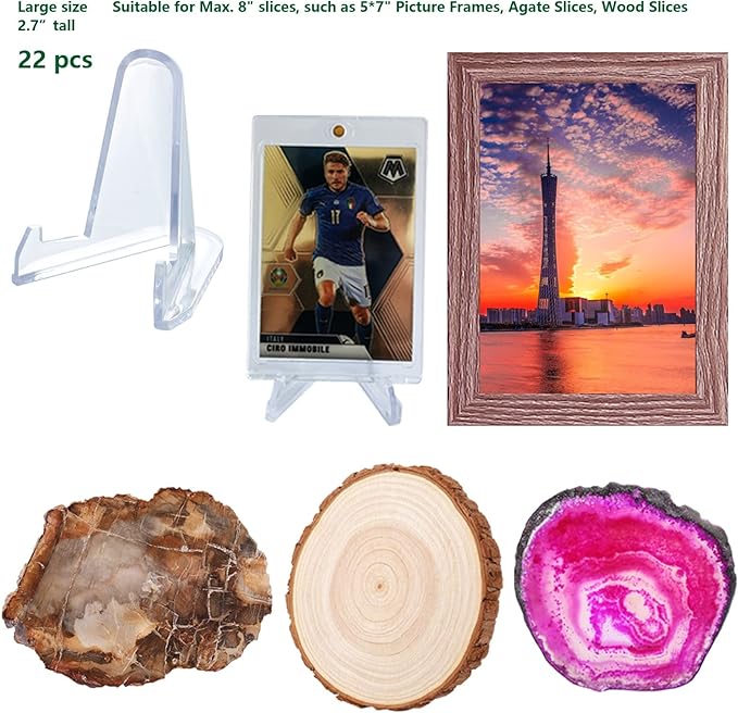 LRANFOW Thickened Acrylic Card Stands Mini Easel Holder, Sports Card Stands - Image 2