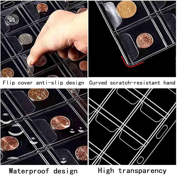 10 Sheets Coin Collection Supplies Pages, Coins Collecting Pocket Page - Image 3