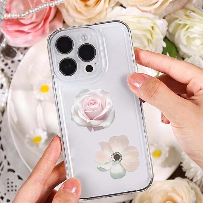 50Pcs Pink Flower Stickers for Kid Cartoon Aesthetic Sticker Bag Waterproof - Image 6