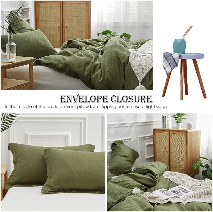 Simple&Opulence 100% Linen Duvet Cover Set 2pcs Basic Style Natural French - Image 4