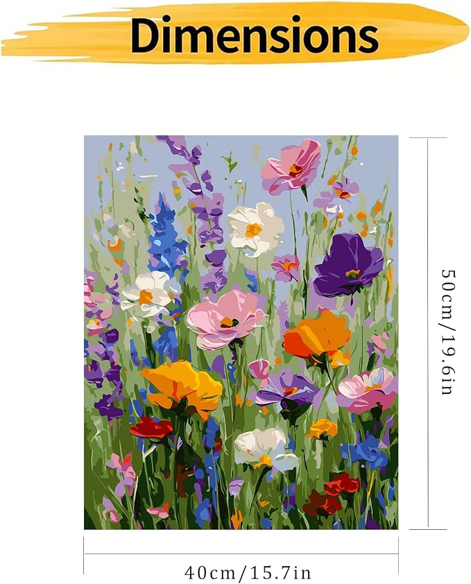 CHWGLFGG Paint by Numbers Kit for Adults Beginner, Floral Wildflower Adult - Image 5