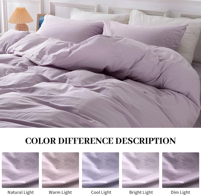 NEXHOME PRO Duvet Cover Set 100% Washed Cotton California Kingn 104"x98" - Image 2