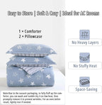 LEMIROE Blue Cotton Comforter Queen Size 3Pcs - Image 7