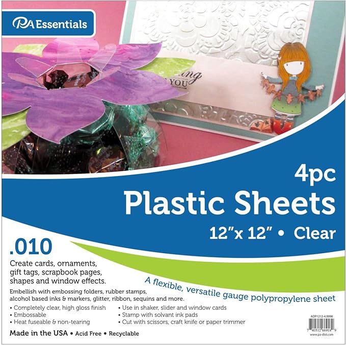 Accent Design Paper Accents Clear Plastic Sheets 12x12, .010" Thick, Plexiglass by AccentDesignsPaperAccents