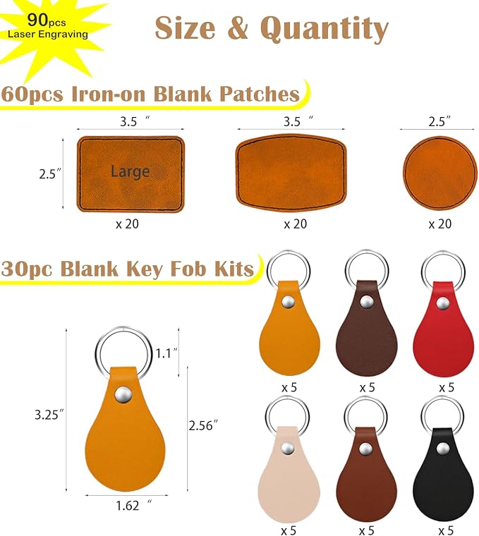 90 Pcs Lasable Engravable Blanks - Image 2