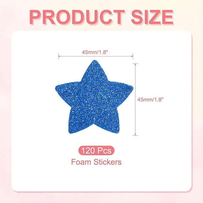 PATIKIL 1.8"x1.8" Star Foam Stickers - Image 2