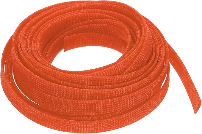 uxcell PET Expandable Sleeving 25ft 1/2" Orange Cable Management Sleeve Cord by uxcell