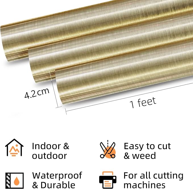 Prime Vinyl Permanent Vinyl, Brushed Gold Vinyl Compatible - Image 3