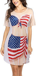 Ekouaer Women's Bikini Shirt Cover Up Short Sleeve Cute Bikini Print Cover-Up by EKOUAER