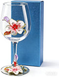 Simcat Handmade Painted Enamel Flower Glass Wine Glasses Transparent Refined by Simcat