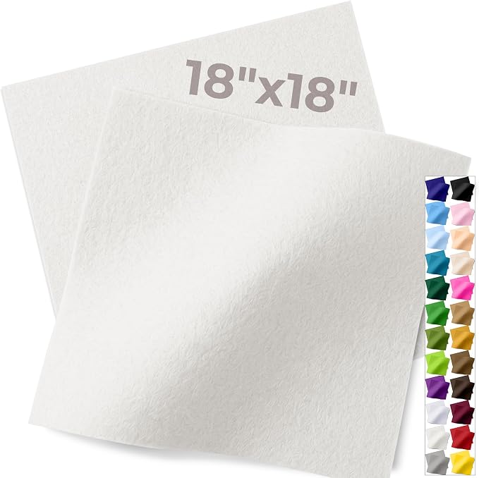 IONTACH 18" X 18" Soft Felt Sheets 1.6mm Thick | Acrylic Felt Fabric Sheets by IONTACH