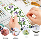 FREEBLOSS 6 Set Cross Stitch Bookmark Kit Cross Stitch Kit Vine Flowers Stamped - Image 4