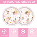 40Pcs Fairy First Birthday Decorations Fairy Plates and Napkins Birthday Party - Image 3