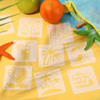 Augshy 56 Pack Summer Stencils for Painting, 3 Inch Beach Crafts Template | - Image 7