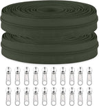 Sawoake 10 Yards Dark Green Nylon Coil Zipper by The Yards by Zipper