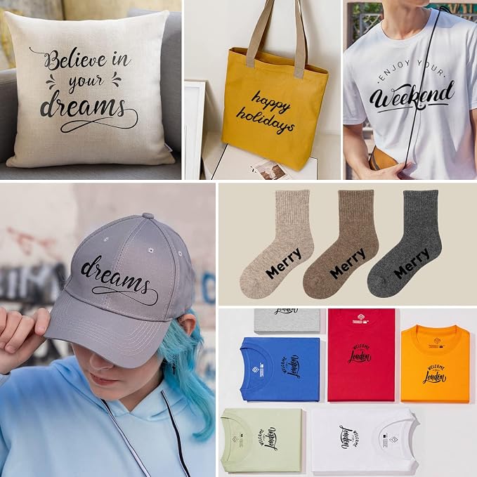 Black Heat Transfer Vinyl Bundle 16-Pack 12" x 10" Heat Transfer Vinyl T-Shirt - Image 2