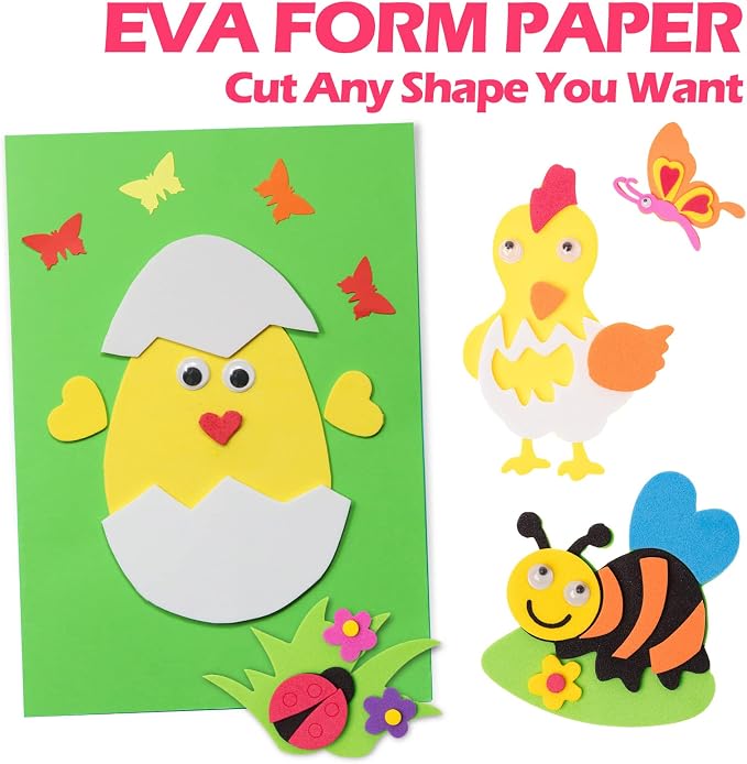Ctosree 400 Pcs Pack Foam Sheets Crafts 8.5 x 5.5 Inch EVA Foam Paper Assorted - Image 5