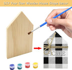 10 Pieces Unfinished House Shaped Wooden Cutouts Rustic Farmhouse Wooden - Image 3