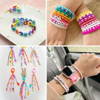efivs arts 3500PCS 6/0 Glass Seed Beads, 24 Colors Small Beads Kit Bracelet - Image 6