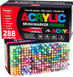 288 Colors Acrylic Paint Markers Set, Soft Flexible Brush Markers - Image 8